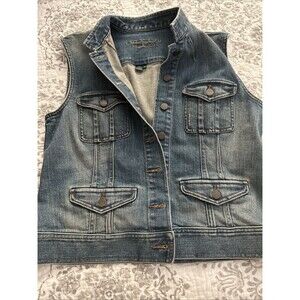 Lauren Jeans CompanyDenim Distressed Vest Women’s Medium Jean Sleeveless